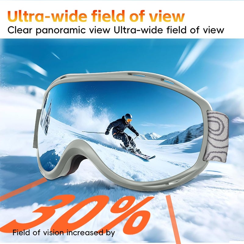 IPOA -Spherical Ski Goggles – PC Lens, TPU Frame, UV400 Protection, Anti-Fog Inner Lens, Snowboard & Skiing Eyewear - Image 2